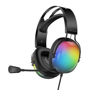 Vertus Sirius 7.1 RGB gamer fejhallgató 50 mm-es meghajtókkal, rugalmas mikrofonnal és USB 3.0 csatlakozóval - Vertux