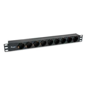 Equip 9-Outlet German Power Distribution Unit, 1U rack mount, black - Electrical Installation