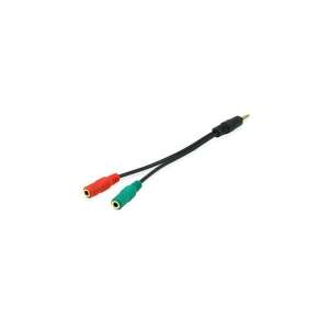 Equip 3.5mm Jack splitter cable, 1 male to 2 female, black, 13cm - Adapter