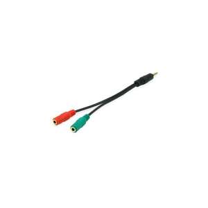 Cablu Equip - 147943 (Separator audio, jack de 3,5 mm, 2x femelă/1x mascul, negru, 13 cm) 93705371 Convertoare Jack