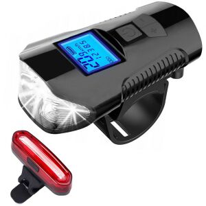 Maltrack Exonum 3000 4-in-1 bicycle light set with front headlight and rear light - Bicycle Light