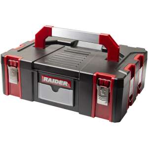 Raider tool box, black and red, 440 x 320 x 150 mm, with handle - Toolbox and Bag