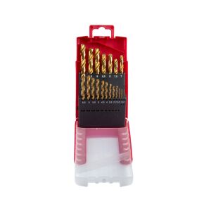 19 pc HSS+TIN Ø1.0–10.0 mm Drill Bit Set, Raider 150684 131328280 - Tool accessories