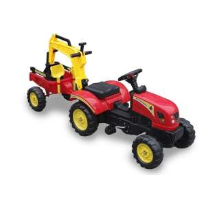 Traktor pótkocsival és pedálokkal, piros, Lean 5230 93707862 "traktor"  Pedálos jármű