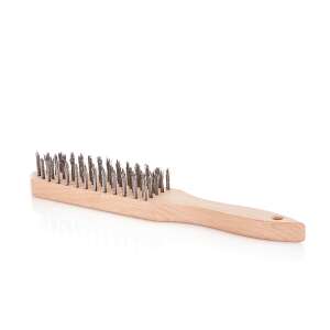 Geko G00637 6-row wire brush for rust removal, with wooden handle - Wire Brush Tool