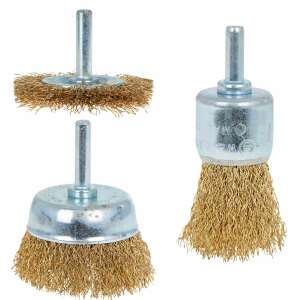 Drill Wire Brush Set, 3 pieces, Geko G00639 93708291 - Wire Brush Tool