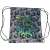 Minecraft Beware of the Dark drawstring bag, green creeper, grey background, school bag, gym bag