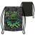 Minecraft Beware of the Dark drawstring bag, black with green and blue graffiti design
