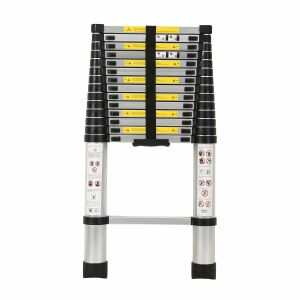Geko 4.4m Aluminum Telescopic Ladder, compact folded for easy storage - Ladder and Step Stool