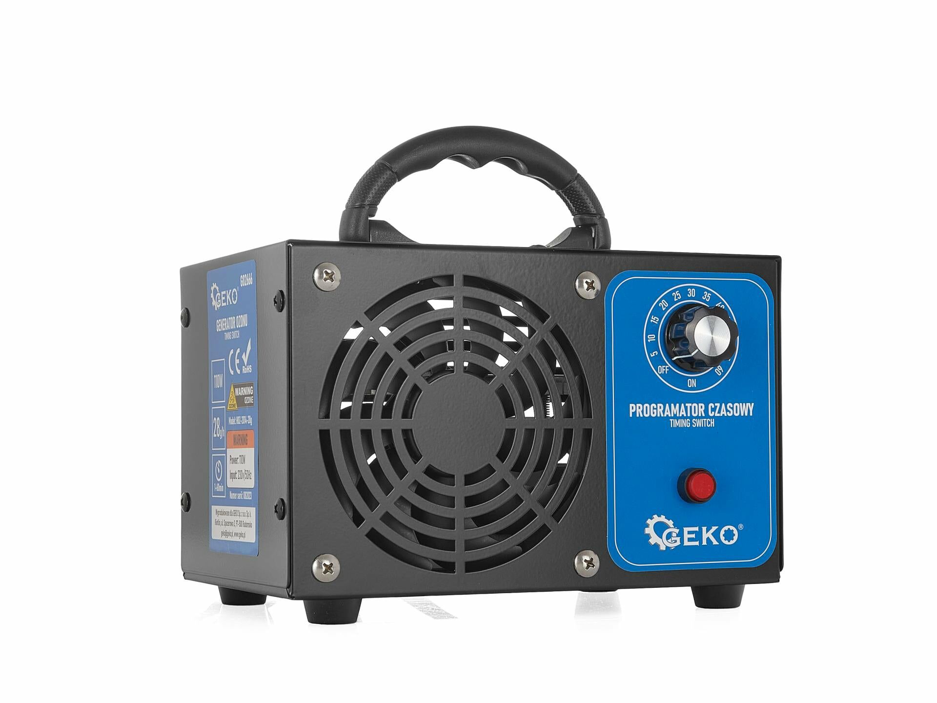 Ozone Generator with Timer, 28000mg/h, 1-60 minutes, Geko G02666
