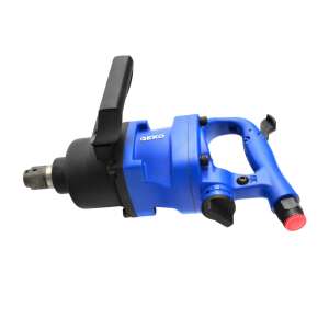 GEKO G03177 1" pneumatic impact wrench, blue, angled view - Pneumatic Tool