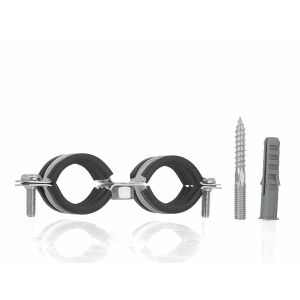 Clema metalica dubla cu cauciuc pentru fixare tevi in perete, 3 / 4", 26-30 mm, Geko G17282 131332615 - Geko