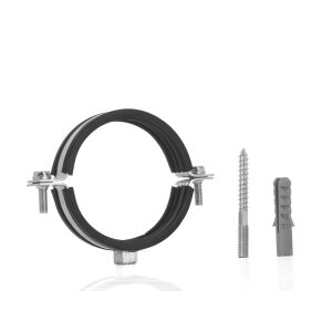 Metal Hose Clamp with Rubber for Wall Mounting, 3", 87 - 92 mm, Geko G17296 131332630 - Clamp