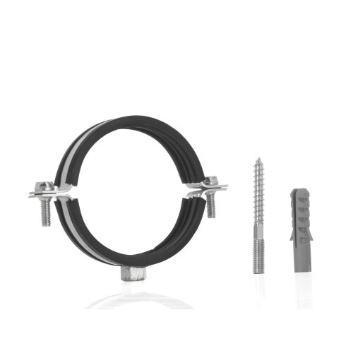 Metal Hose Clamp with Rubber for Wall Mounting, 3", 87 - 92 mm, Geko G17296 131332630