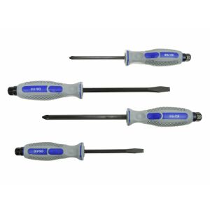 Geko 4-piece screwdriver set, CrV steel flat and Phillips head - Hand tool