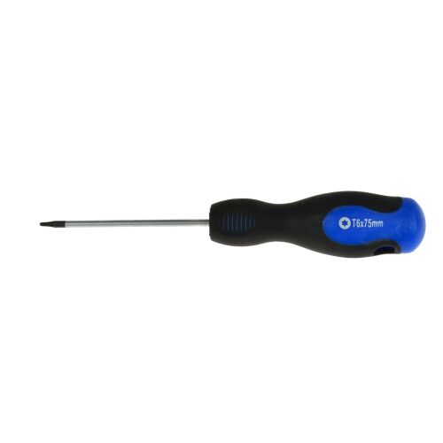 GEKO T6 Torx screwdriver, 75mm, black and blue handle