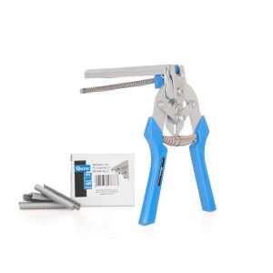 Set clește și capse pentru legat plasă de sârmă Geko G33210 - Clește