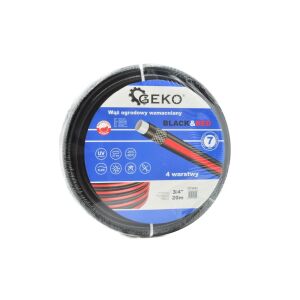Geko Black and Red Reinforced Garden Hose 3/4 inch 20m - Irrigation