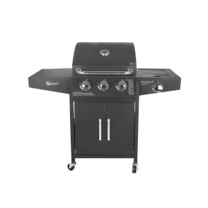 Geko G80515 4-Brenner Gasgrill, 11,6 kW, schwarz, Vorderansicht - Garten