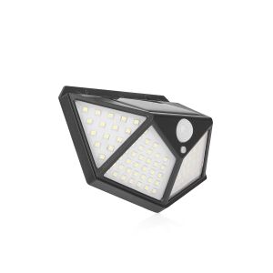 Keltin 50W LED Solarleuchte mit Bewegungsmelder, schräge Ansicht - Garten