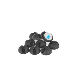 Keltin K02209 Kabelorganisator-Set, 10 Stück, schwarz - Kabelführung