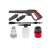 Red Technic RTMC0028 high pressure washer, accessories set, showing gun, nozzles, detergent tank, and other parts