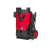 Red Technic RTMC0028 high pressure washer, back view, red and black, showing power cord and wheels
