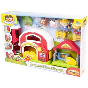 Игрален комплект WinFun Barnyard Fun, фермерски игрален комплект за деца, червена плевня, фермерски животни, игра на ролеви игри - Winfun