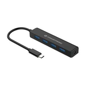 Conceptronic CTC4USB3 USB-C to 4-Port USB 3.0 Hub, Black - Conceptronic