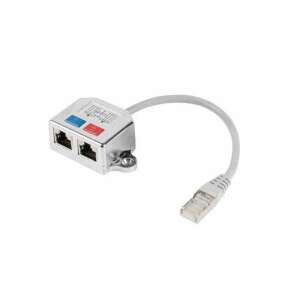 Lanberg AD-0026-S RJ-45 Netzwerksplitter, 1 zu 2 Ports, silber - Elektroinstallation