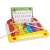 Wooden radio shaped metallophone with 8 notes, colorful keys, and two mallets, perfect for kids to learn music, comes with a sheet music holder and a storage box
