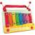 Wooden radio shaped metallophone with 8 notes, colorful keys, and two mallets, perfect for kids to learn music