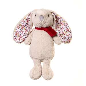 BabyOno Milly Hase Plüschtier, Cremefarbener Hase mit rotem Schal - Kuscheltiere