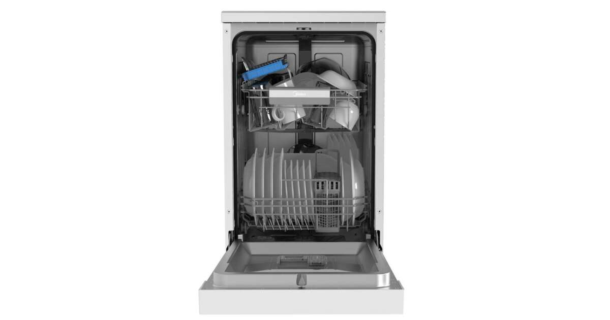 Midea MFD45S200W.2-ES +3 ÉV Garanciával*, Szabadonálló mosogatógép, 10 ...