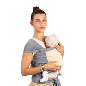 Nandu hordozókendő, nude szín, zsebbel, egy nő használja - Nandu