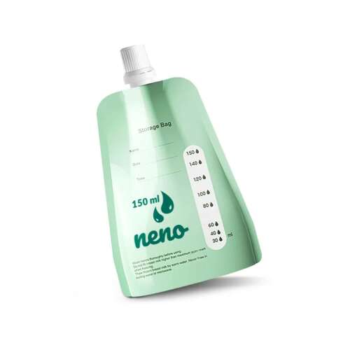 Neno 150ml sac de depozitare a laptelui matern, fără BPA, reutilizabil, sigur pentru congelator