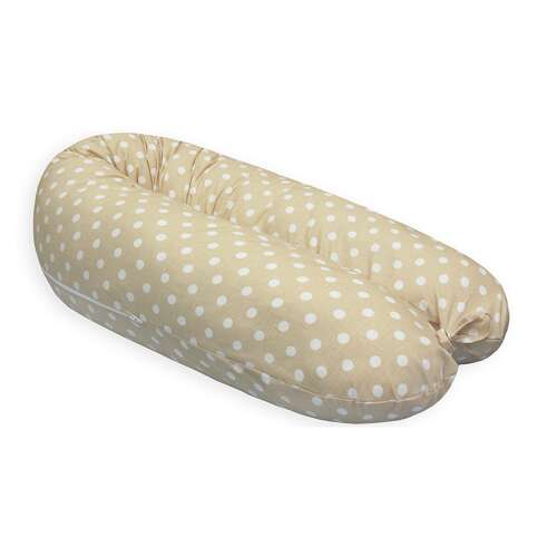 Scamp Beige Dots szoptatós párna, U alakú, terhességhez, szoptatáshoz és baba támasztáshoz - Szoptatós párna