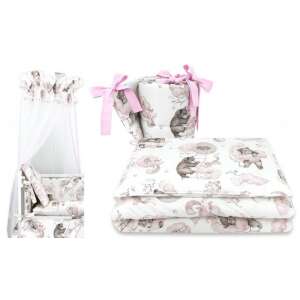 Baby Shop 4 részes babaágynemű - Felhőn alvó állatok rózsaszín 93739081 Ágynemű - baba