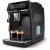 Angled view of Philips EP3324/40 Automatic Espresso Machine, black, with two cups of coffee