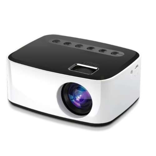 AOVO projektor WiFi videó, hordozható, vezetékes/vezeték nélküli képernyőkép, 1920 x 1080 Full HD, USB/5V-2A, fekete fehér