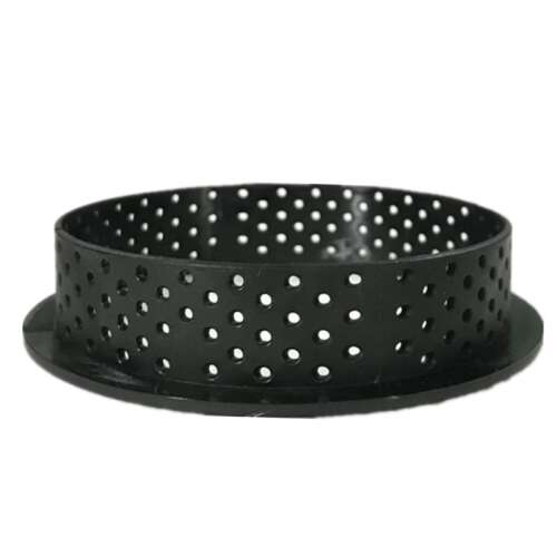 Schwarze runde Tortenringform mit Löchern, 9,5 cm Durchmesser