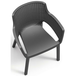 Eva Kert Kunststoff Sessel - Bequem und Modernes Design - Gartenmöbel