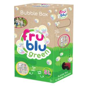 FruBlu Green Bubble Box 5L refill solution, bubble solution for bubble blowers, 5 liter bubble solution, bubble solution for kids, bubble solution for parties - Bubble Blower