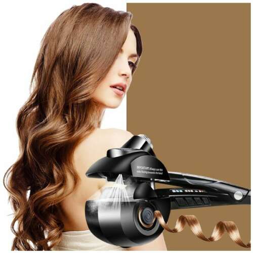 Zhengyin automata hajgöndörítő, gőzölős hajgöndörítő, göndör és hullámos hajhoz, fekete
