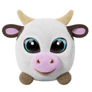 Flockies S3 collectible figure Colette the cow, plush toy, white and brown cow with big blue eyes - TM Toys Figure