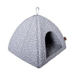 Petsy Iglu szürke macska és kistestű kutya ház macska mintával - Macska fekhely