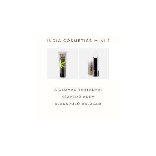 India Cosmetics Mini 1 szett, tartalmaz kézkrémet és ajakbalzsamot kender olajjal