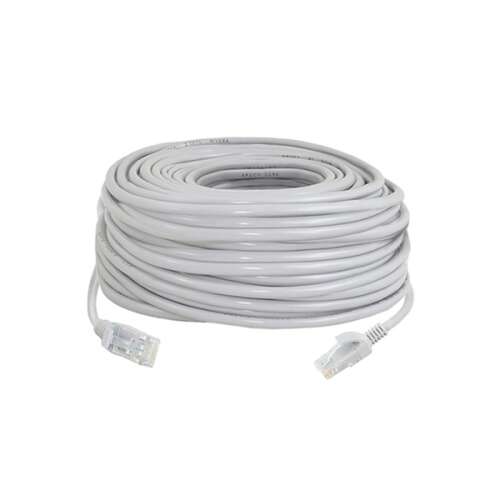 Cablu LAN gri, 30 metri, conector RJ45, cablu internet de mare viteză
