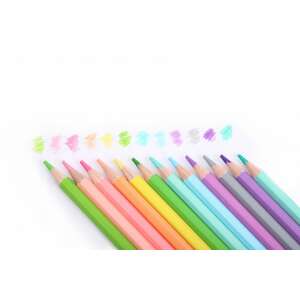 Nebulo pasztell színű ceruzák, 12 db, pasztell színek, hatszög alakú, 3,3 mm-es ceruzabél - Nebulo