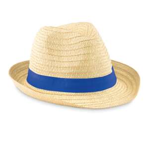 Szalmakalap kék szalaggal, nyári kalap, férfi kalap, női kalap, unisex kalap - Női kalap